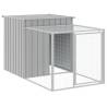 Light Grey Chicken Cage with Run - 110x1017 cm Galvanised Steel