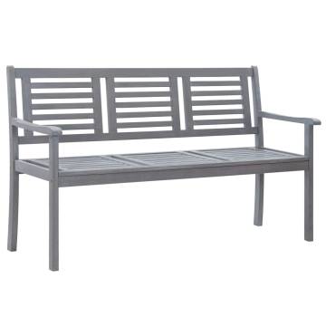 3-Seater Garden Bench - Grey Eucalyptus Wood - Hipomarket