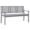 3-Seater Garden Bench 150 cm Grey Solid Eucalyptus Wood Size 150 x 60 x 89 cm Quantity in Package 1 Number of 