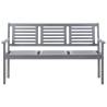 3-Seater Garden Bench - Grey Eucalyptus Wood - Hipomarket