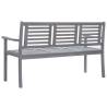 3-Seater Garden Bench - Grey Eucalyptus Wood - Hipomarket