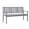 3-Seater Garden Bench - Grey Eucalyptus Wood - Hipomarket