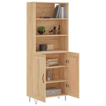 Stylish Highboard Sonoma Oak 69.5x34x180 cm - Hipomarket