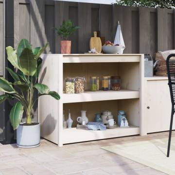 Outdoor Kitchen Cabinet - White Wood - 106x55x92 cm