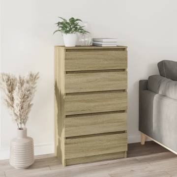 Elegant Drawer Cabinet Sonoma Oak - 60x36x103 cm | Hipo Market