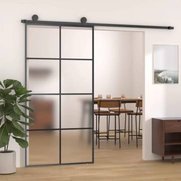 Sliding Door with Hardware Set - ESG Glass & Aluminium 102.5x205cm