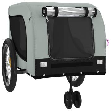 Pet Bike Trailer - Grey & Black Oxford Fabric & Iron