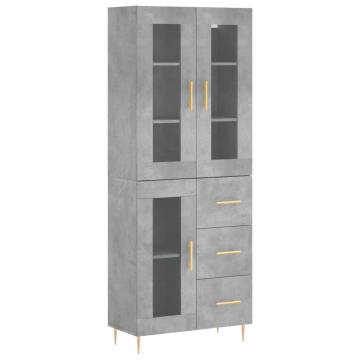 Stylish Highboard Concrete Grey - 69.5x34x180 cm | HipoMarket