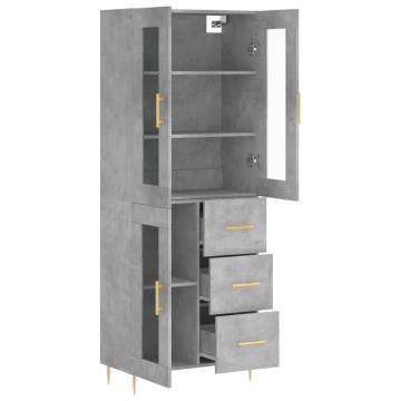 Stylish Highboard Concrete Grey - 69.5x34x180 cm | HipoMarket