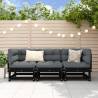 3 Piece Garden Lounge Set Black Solid Wood Pine Colour black pine Quantity in Package 1 Model 2x corner +middle 