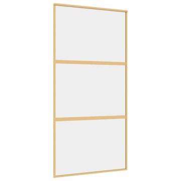 Sliding Door Gold - 102.5x205 cm Clear ESG Glass & Aluminium