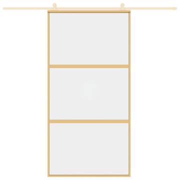 Sliding Door Gold - 102.5x205 cm Clear ESG Glass & Aluminium