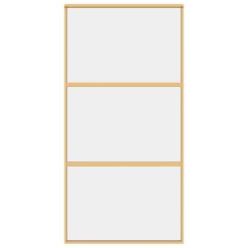 Sliding Door Gold - 102.5x205 cm Clear ESG Glass & Aluminium