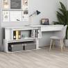 Corner Desk High Gloss White 200x50x76 cm Engineered Wood Colour high gloss white 