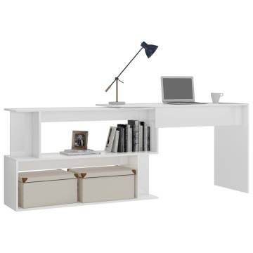 High Gloss White Corner Desk – Stylish & Functional