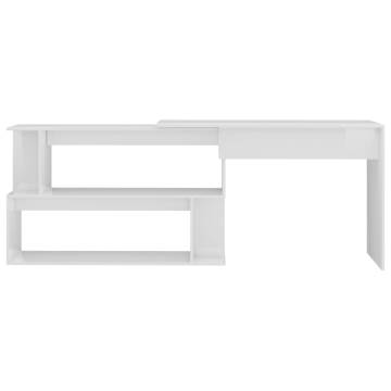 High Gloss White Corner Desk – Stylish & Functional