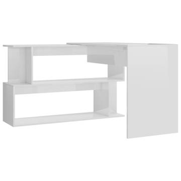 High Gloss White Corner Desk – Stylish & Functional