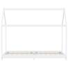 Kids Bed Frame White Solid Pine Wood 90x200 cm - Hipomarket