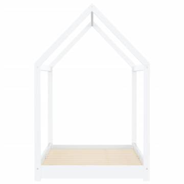 Kids Bed Frame White Solid Pine Wood 90x200 cm - Hipomarket