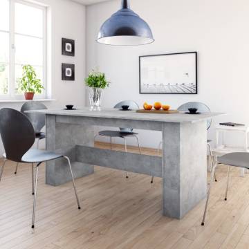 Concrete Grey Dining Table 180x90 cm - Stylish & Durable