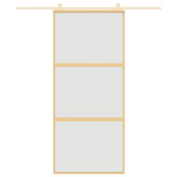 Sliding Door Gold 90x205 cm - Frosted ESG Glass & Aluminium