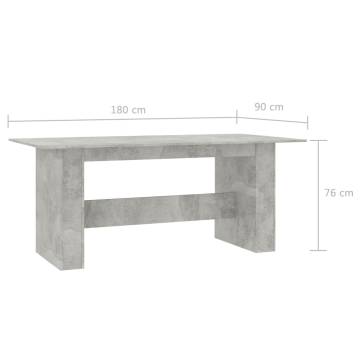 Concrete Grey Dining Table 180x90 cm - Stylish & Durable