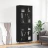 Highboard Black 69.5x34x180 cm Engineered Wood Colour black Quantity in Package 1 Model 2 glass doors 