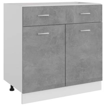 Drawer Bottom Cabinet in Concrete Grey - 80x46x81.5 cm