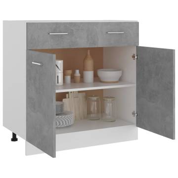 Drawer Bottom Cabinet in Concrete Grey - 80x46x81.5 cm