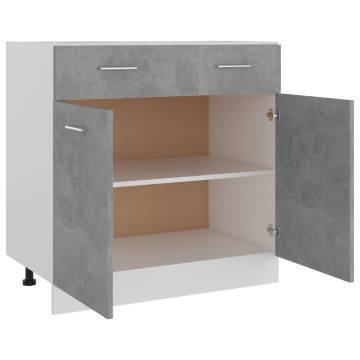 Drawer Bottom Cabinet in Concrete Grey - 80x46x81.5 cm