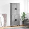 Highboard Concrete Grey 69.5x34x180 cm Engineered Wood Colour concrete grey Quantity in Package 1 Model 2 wood doors 