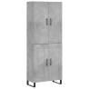 Stylish Highboard in Concrete Grey - 69.5x34x180 cm