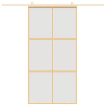 Sliding Door Gold 102.5x205 cm - Frosted Glass & Aluminium