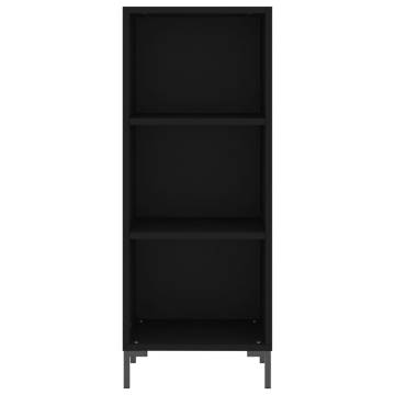 Elegant Highboard Black - 34.5x34x180 cm Engineered Wood