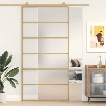 Sliding Door Gold 102.5x205 cm - Frosted Glass & Aluminium