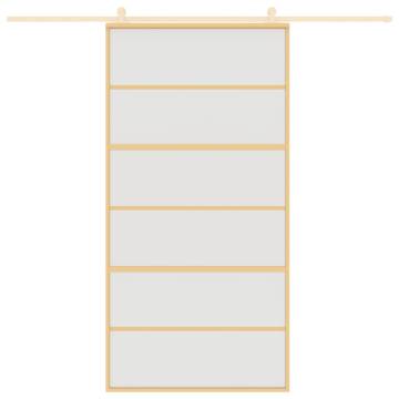 Sliding Door Gold 102.5x205 cm - Frosted Glass & Aluminium