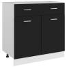 Drawer Bottom Cabinet Black 80x46x81.5 cm Engineered Wood Colour black Quantity in Package 1 Model 1x bottom cabinet (2 doors 2 drawers) 80 cm Number of 