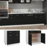 Drawer Bottom Cabinet Black - 80x46x81.5 cm Engineered Wood