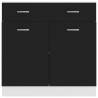 Drawer Bottom Cabinet Black - 80x46x81.5 cm Engineered Wood