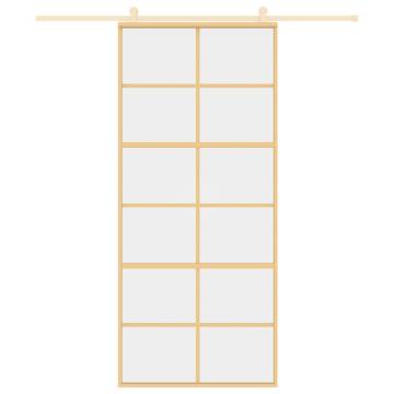 Sliding Door Gold 90x205 cm – Clear ESG Glass & Aluminium