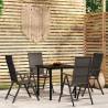 5 Piece Garden Dining Set Black Size 80 cm table length Number of 4 