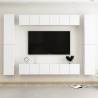 10 Piece TV Cabinet Set White Engineered Wood Colour white Quantity in Package 10 Width 60 cm 