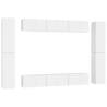 10 Piece White TV Cabinet Set - Stylish & Functional Storage