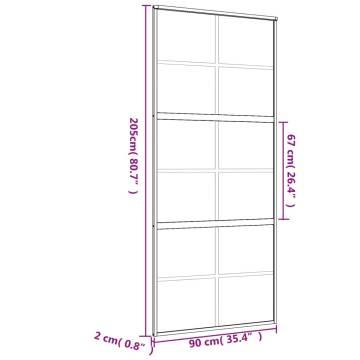 Sliding Door Gold 90x205 cm – Clear ESG Glass & Aluminium