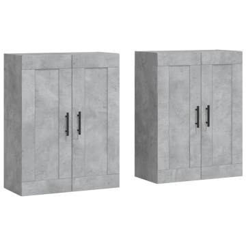 Wall Mounted Cabinets 2 pcs - Concrete Grey Engineered Wood