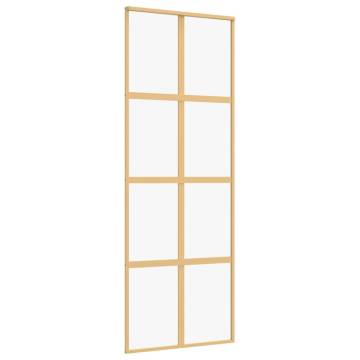 Sliding Door Gold 76x205 cm - Clear ESG Glass & Aluminium