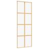 Sliding Door Gold 76x205 cm - Clear ESG Glass & Aluminium