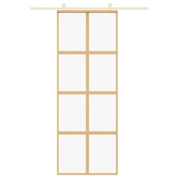 Sliding Door Gold 76x205 cm - Clear ESG Glass & Aluminium