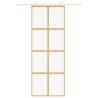 Sliding Door Gold 76x205 cm - Clear ESG Glass & Aluminium