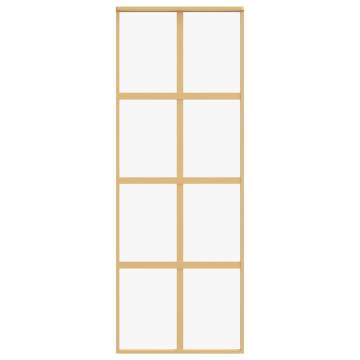 Sliding Door Gold 76x205 cm - Clear ESG Glass & Aluminium